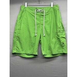 Lime Green Swim Trunks Men's 31 Waist 9" Cargo J. Crew Performance Stretch Beach